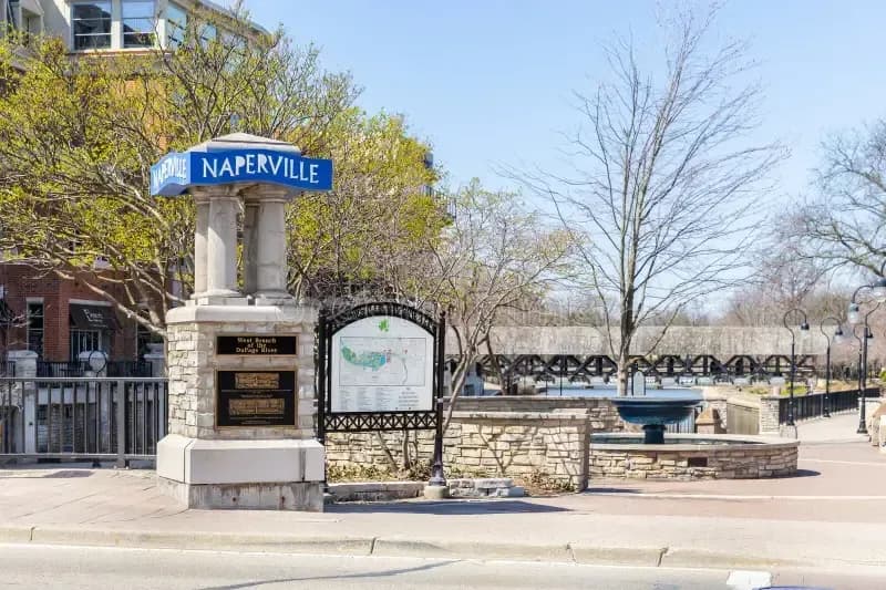 sign in downtown Naperville Illinois