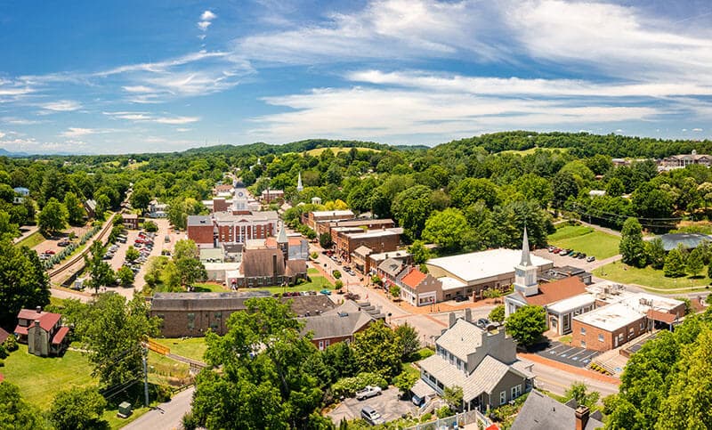 aerial view of downtown nolensville tennessee