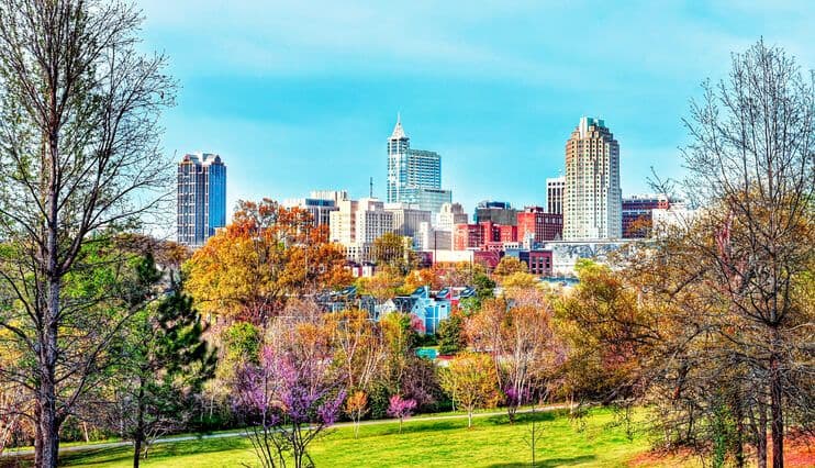 downtown skyline of raleigh north carolina