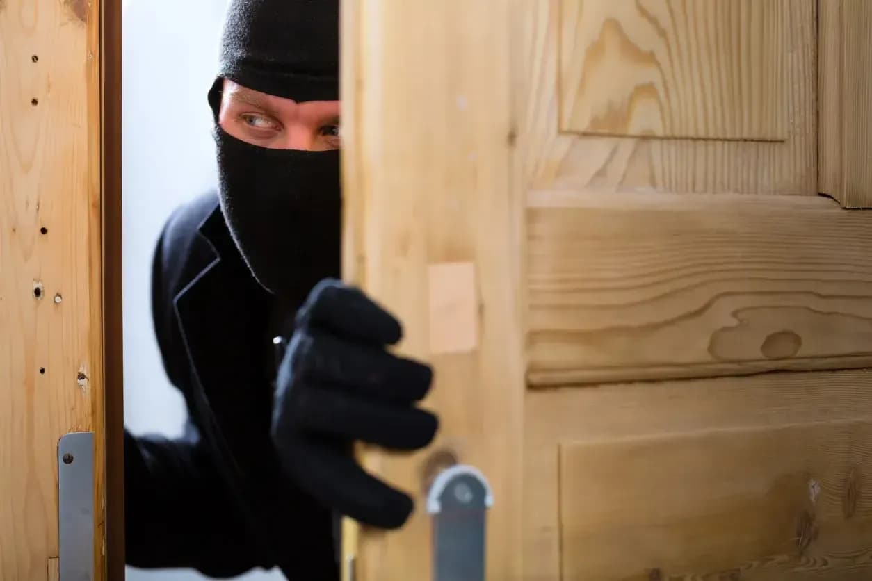 thief breaking into a house