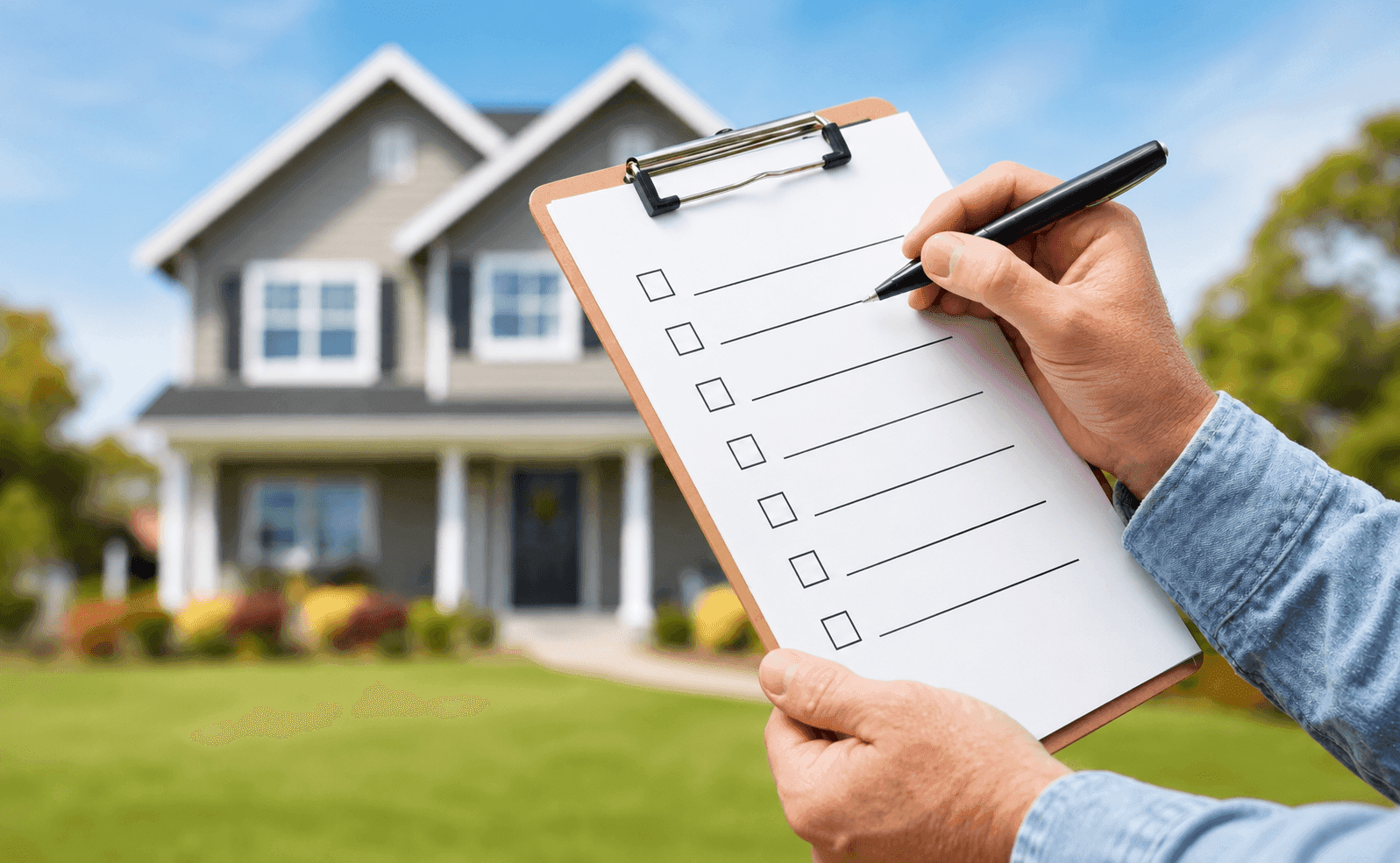 a man with a checklist on a clipboard