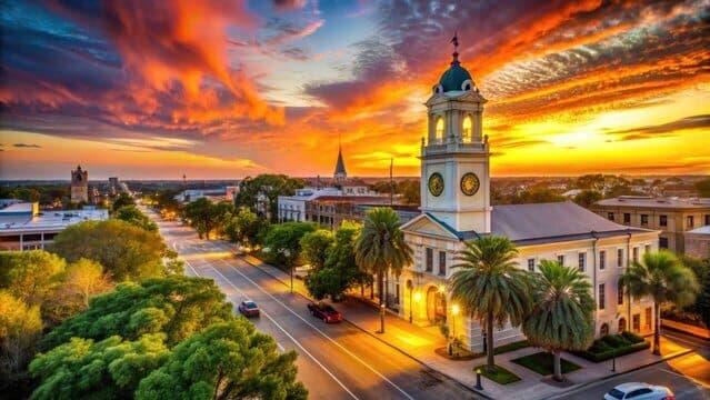 valdosta georgia downtown at sunset