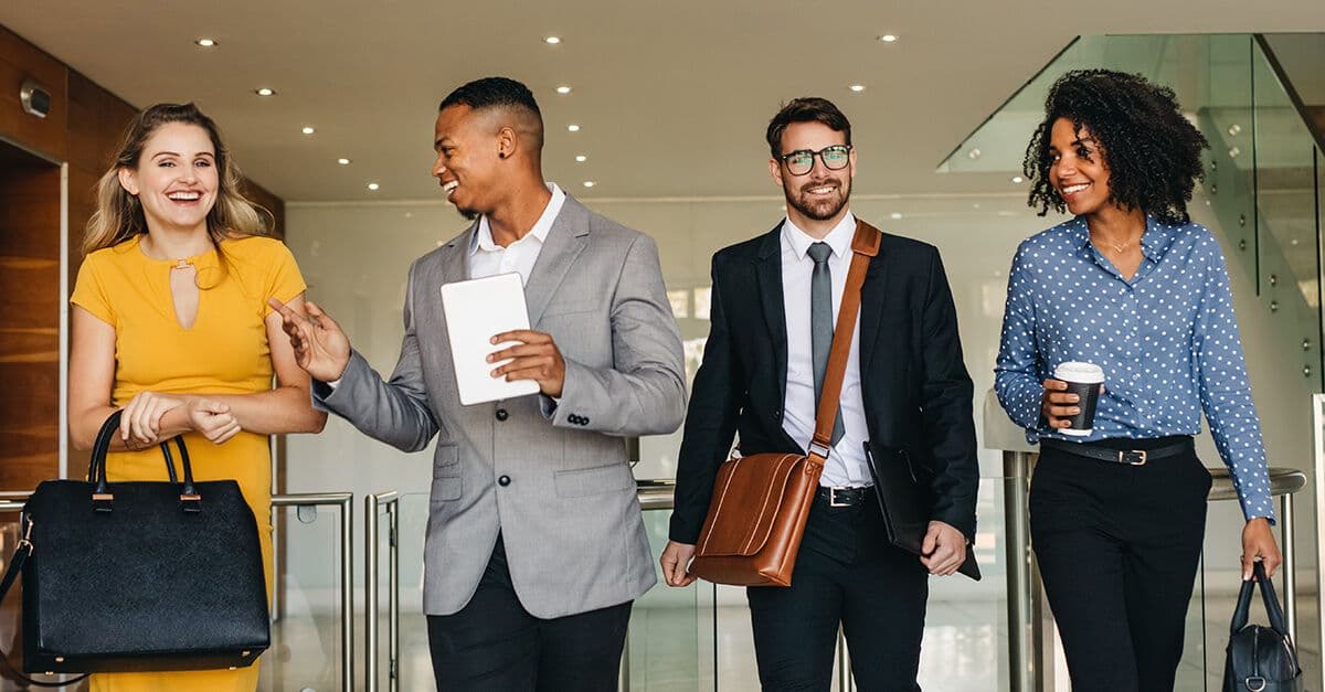 4 young professionals of diverse backgrounds