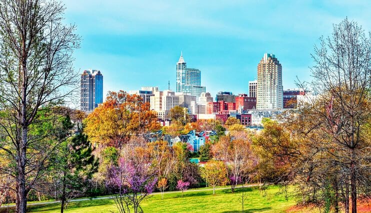 downtown skyline of raleigh north carolina