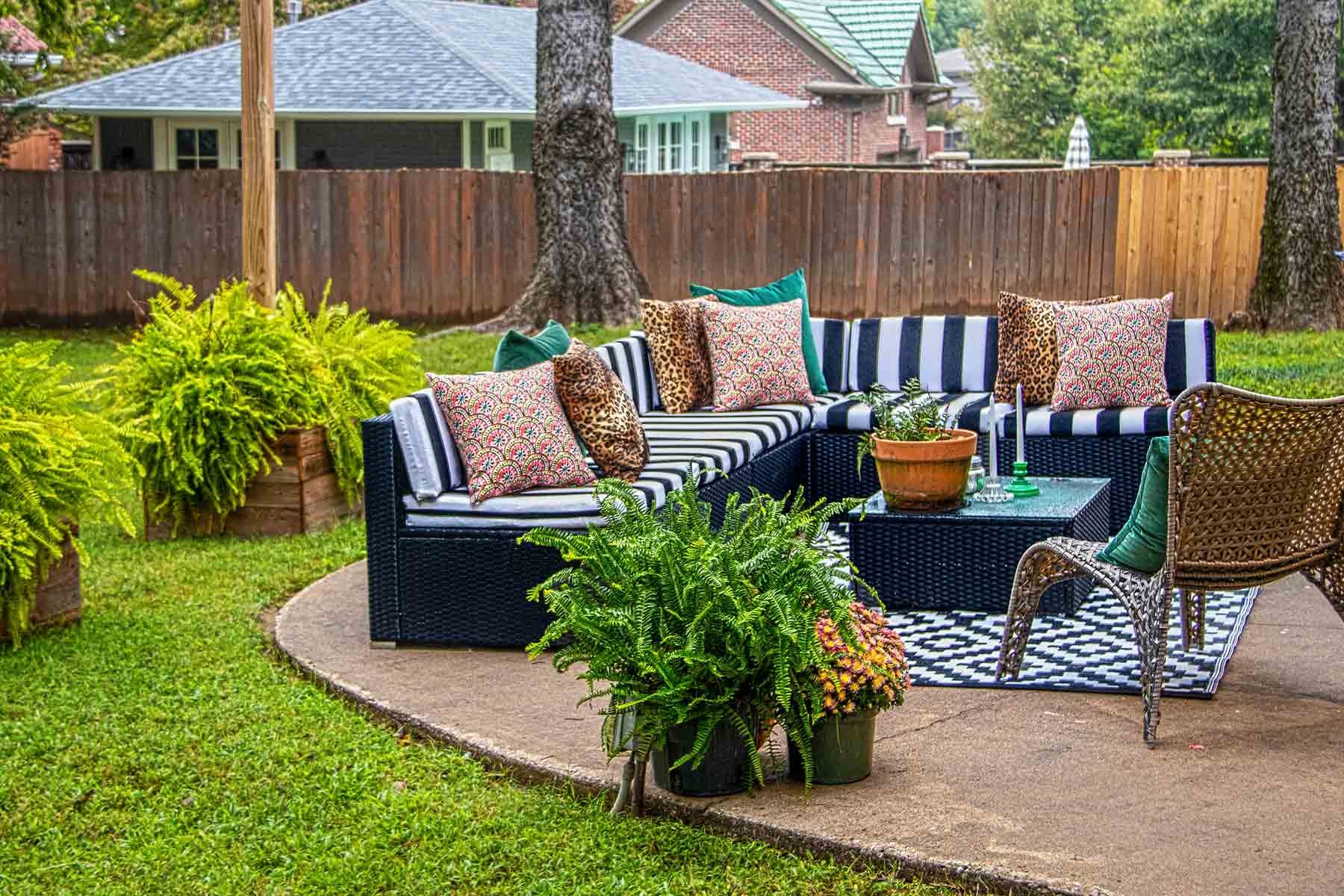 furniture and patio in backyard