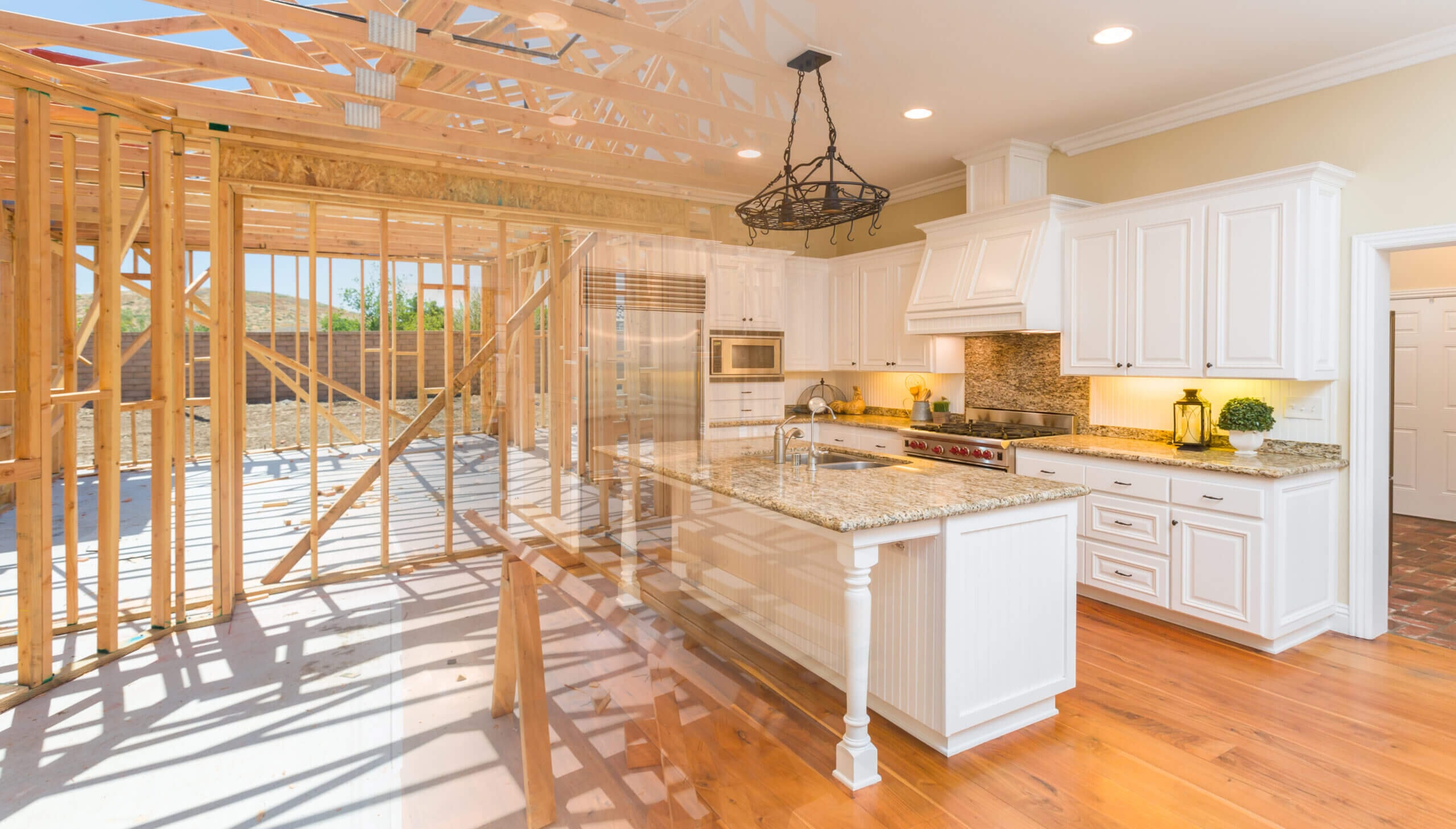 construction and new kitchen in home