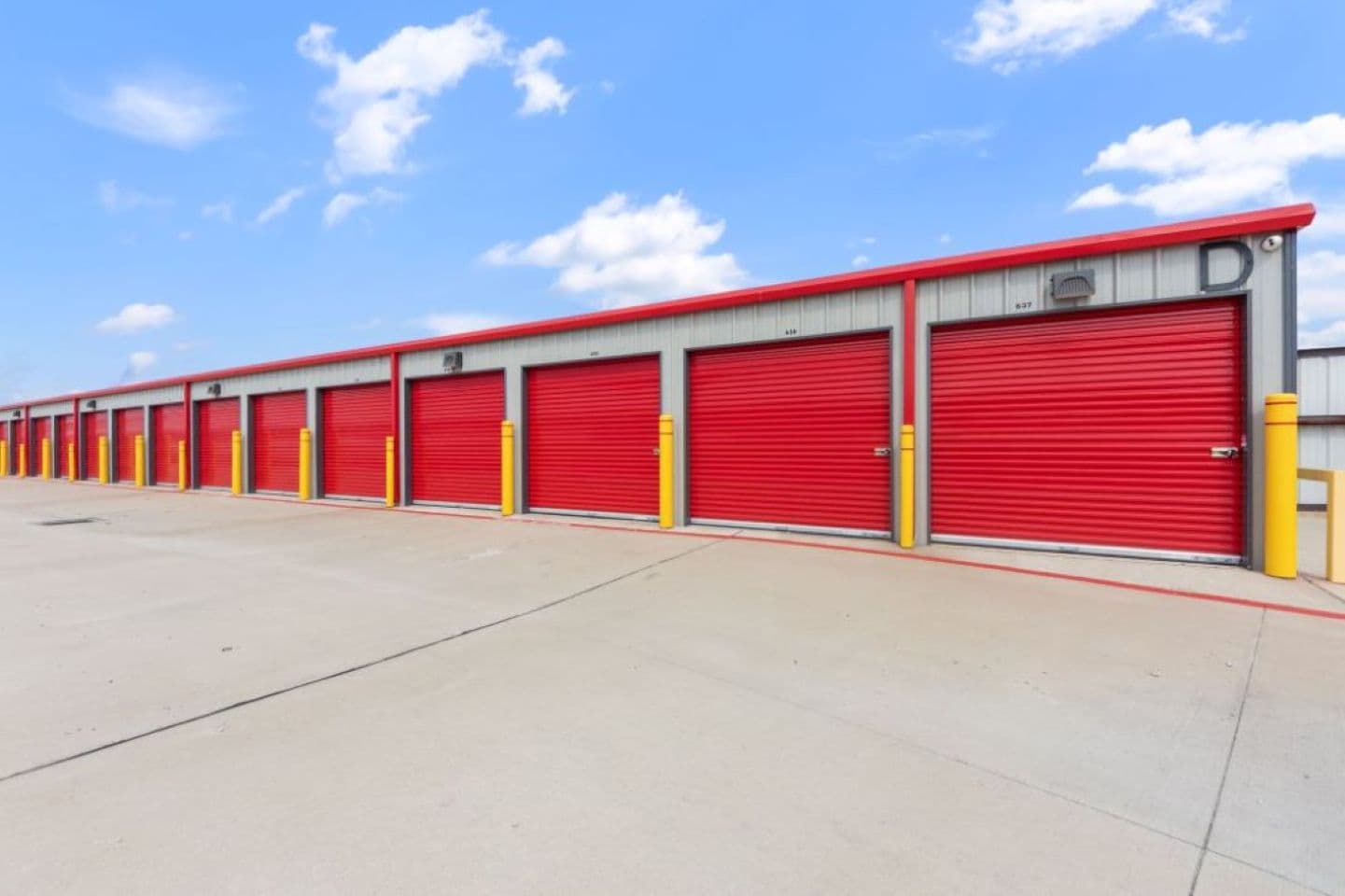 outdoor red storage units