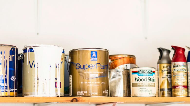 paint on shelf