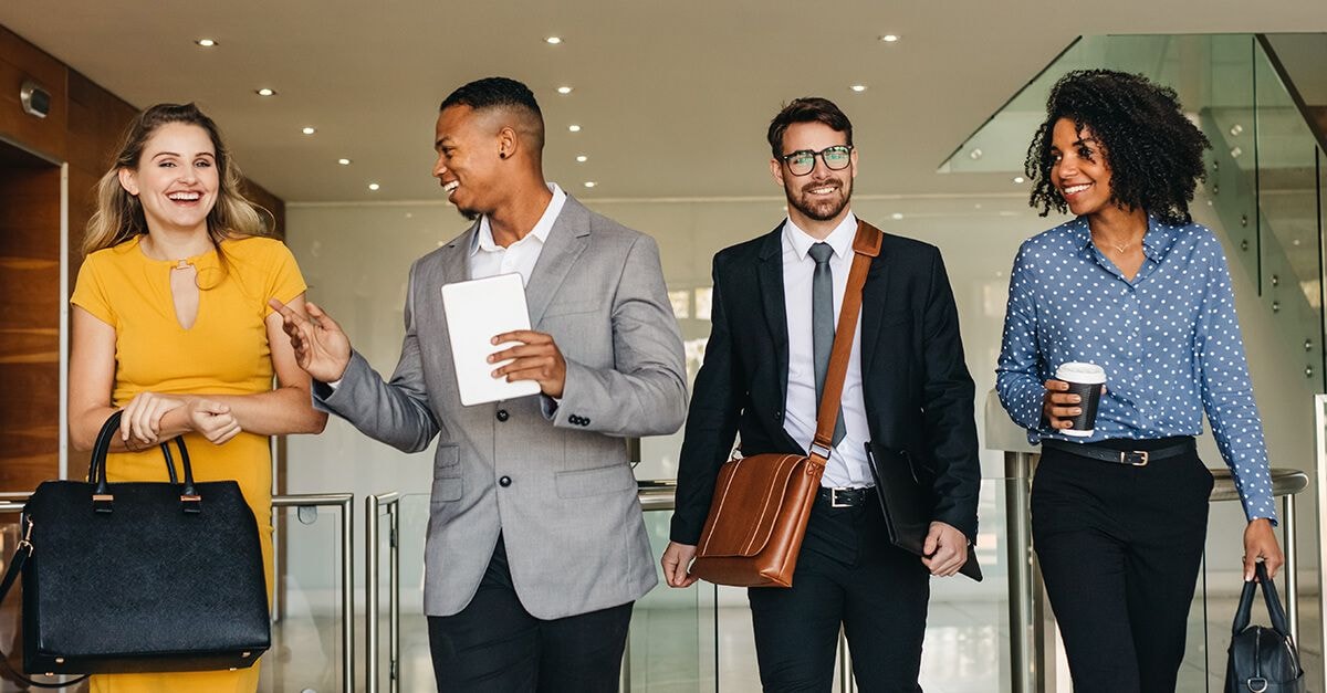 4 young professionals of diverse backgrounds